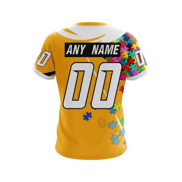 NHL Nashville Predators Custom Name Number Autism Awareness T-Shirt