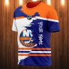 NHL New York Islanders Custom Name Blue White T-Shirt