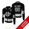 NHL Los Angeles Kings Custom Name Number Black Bomber Jacket