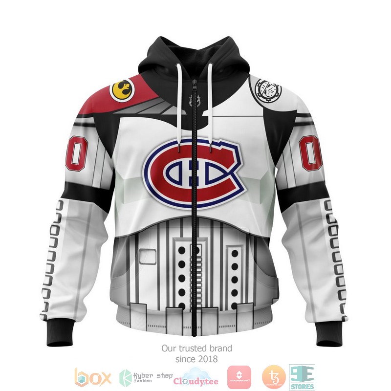 NHL Montreal Canadiens Custom Name Number Star Wars Zip Up Hoodie NHL Montreal Canadiens Custom Name Number Star Wars Zip Up Hoodie