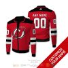 NHL New Jersey Devils Custom Name Number Red Bomber Jacket