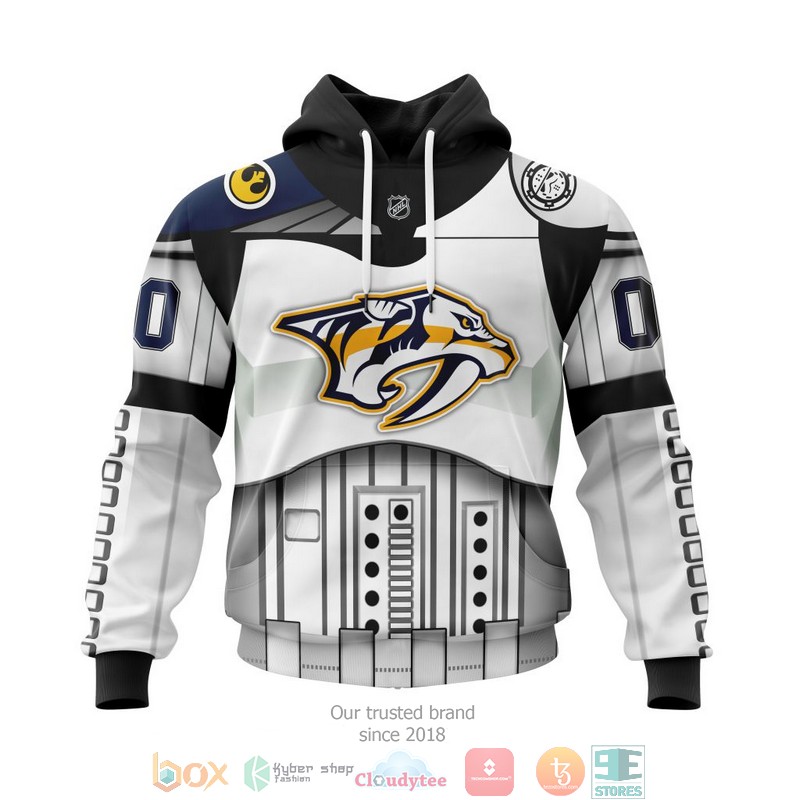 NHL Nashville Predators Custom Name Number Star Wars Pullover Hoodie NHL Nashville Predators Custom Name Number Star Wars Pullover Hoodie