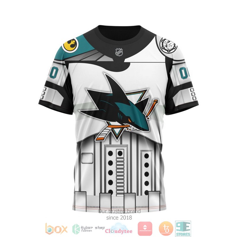 NHL San Jose Sharks Custom Name Number Star Wars T-Shirt