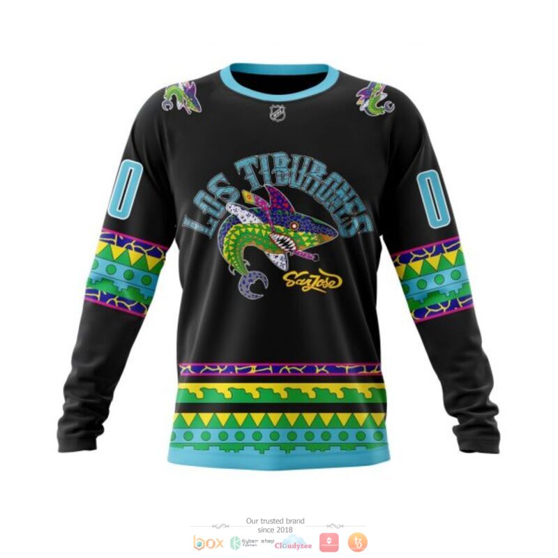 NHL San Jose Sharks Custom Name Number Logo Sweatshirt