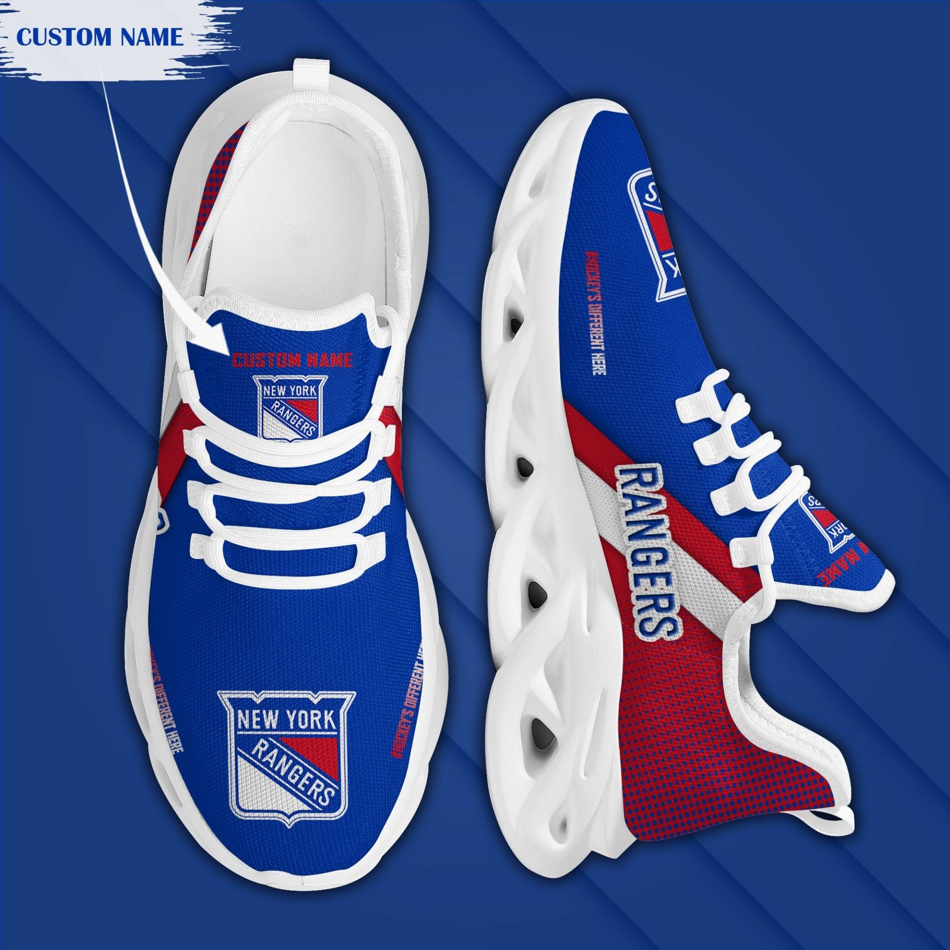 NHL New York Rangers Custom Name Max Soul Shoes V1