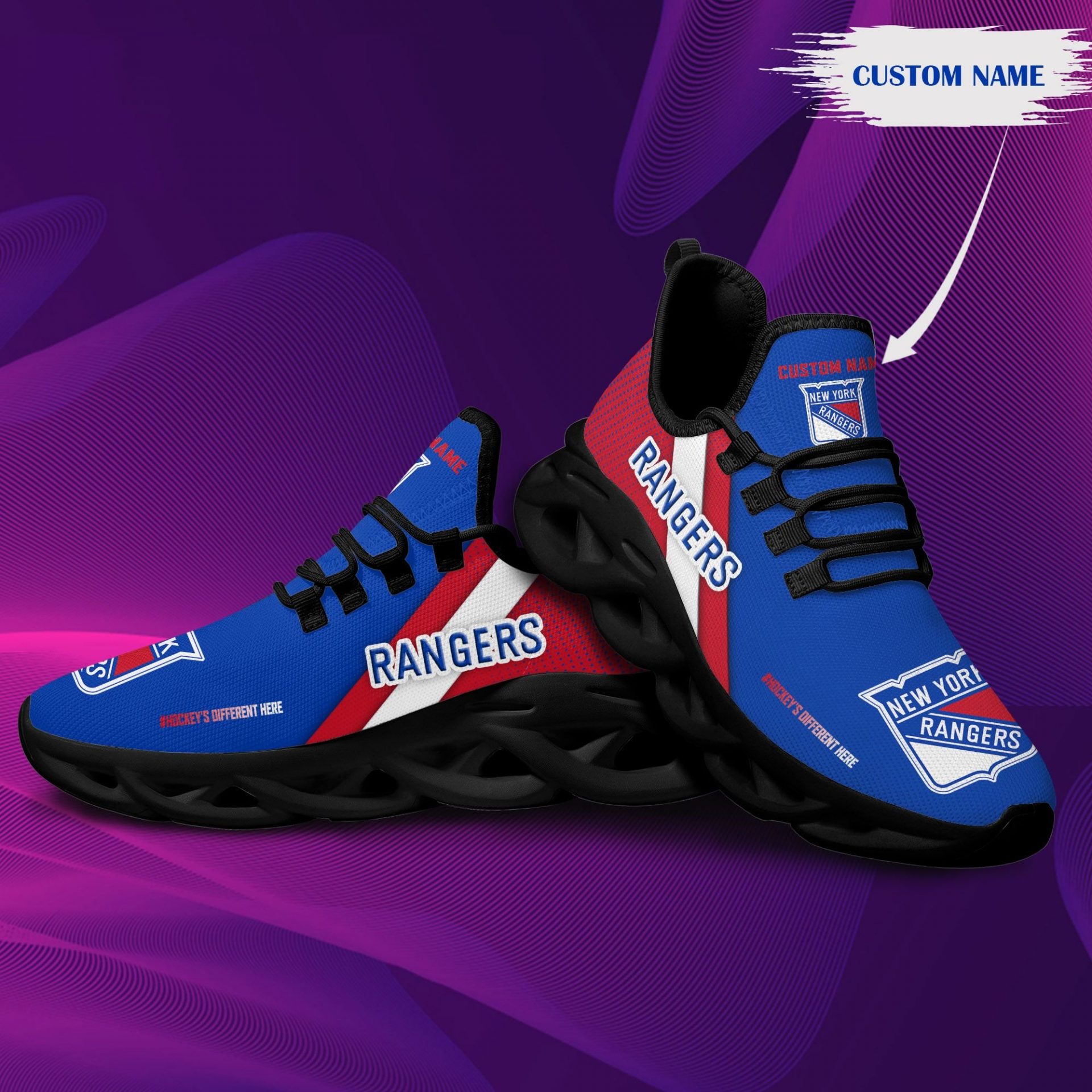 NHL New York Rangers Custom Name Max Soul Shoes V1