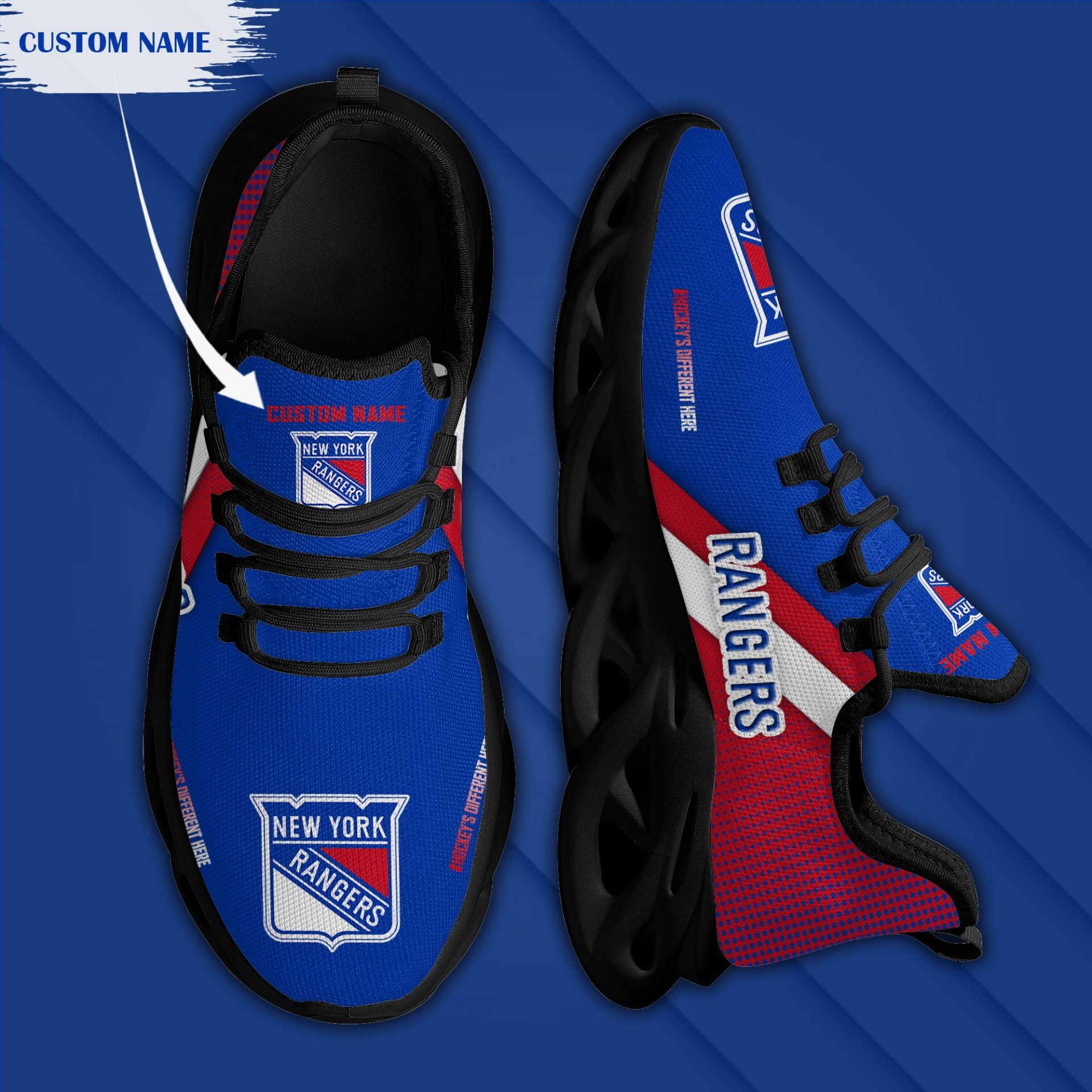NHL New York Rangers Custom Name Max Soul Shoes V1