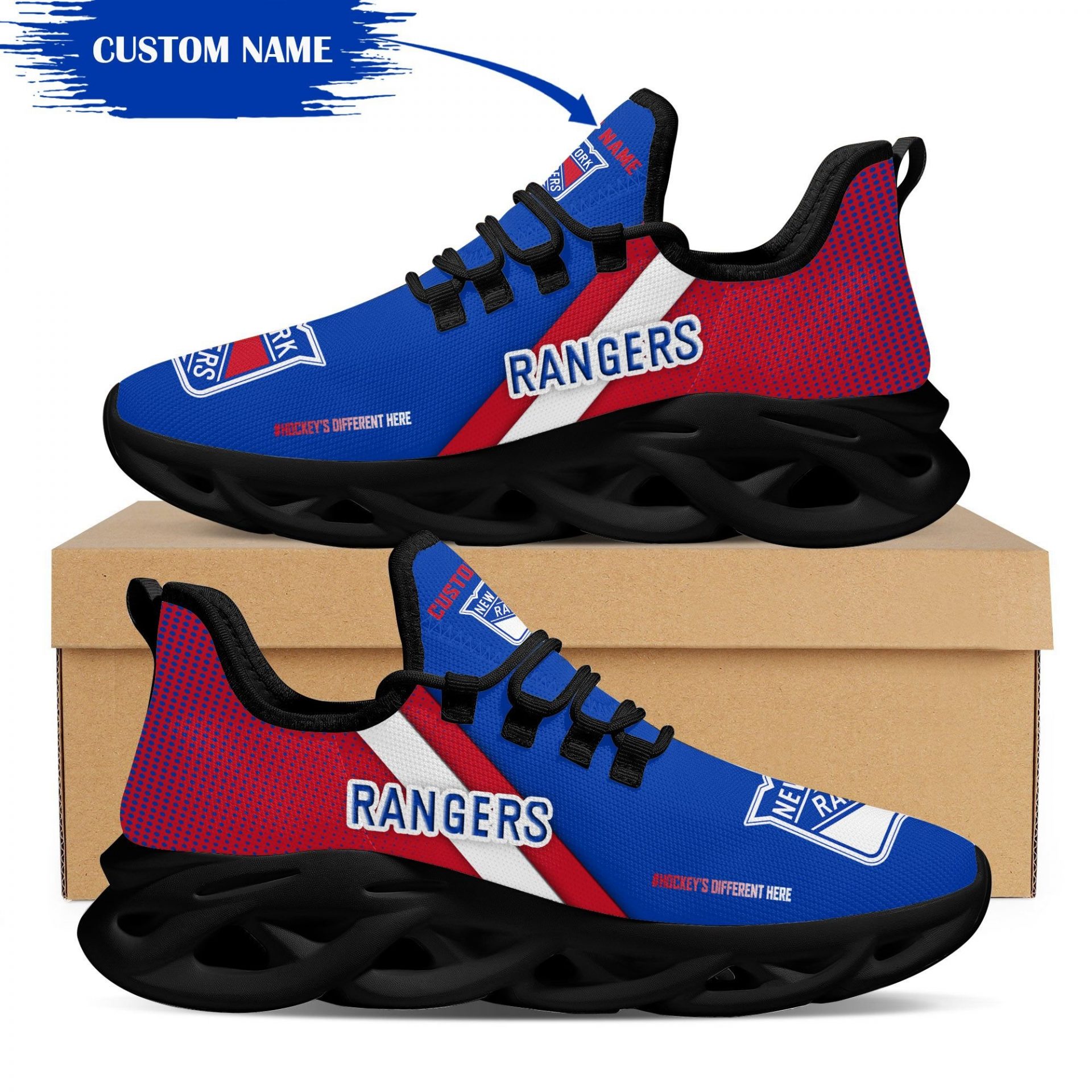 NHL New York Rangers Custom Name Max Soul Shoes V1
