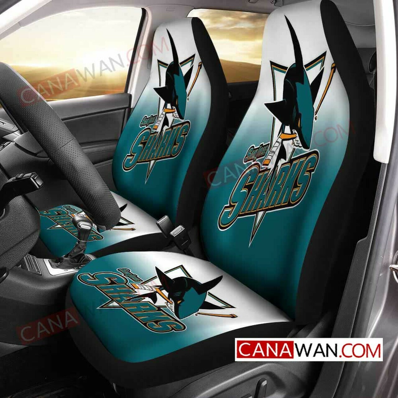 NHL San Jose Sharks Car Seat Covers V6 NHL San Jose Sharks Car Seat Covers V6