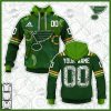 NHL St. Louis Blues Custom Name Number 2022 St. Patrick’s Day Pullover Hoodie