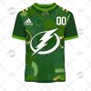 NHL Tampa Bay Lightning Custom Name Number 2022 St. Patrick’s Day T-Shirt