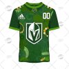 NHL Vegas Golden Knights Custom Name Number 2022 St. Patrick’s Day T-Shirt