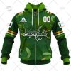 NHL Washington Capitals Custom Name Number 2022 St. Patrick’s Day Zip Up Hoodie