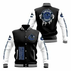 NHL Vancouver Canucks Black Baseball Jacket
