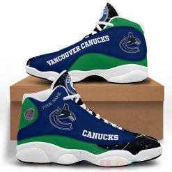 NHL Vancouver Canucks Custom Name Blue Air Jordan 13 Shoes