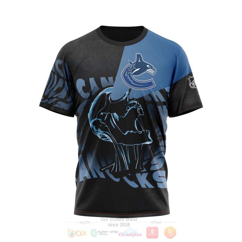 NHL Vancouver Canucks Custom Name Number Skull T-Shirt NHL Vancouver Canucks Custom Name Number Skull T-Shirt