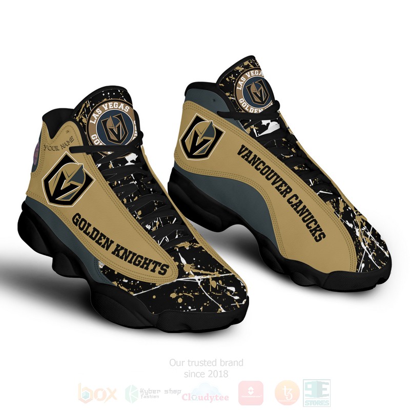 NHL Vegas Golden Knights Custom Name Air Jordan 13 Shoes V2