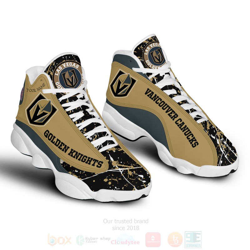 NHL Vegas Golden Knights Custom Name Air Jordan 13 Shoes V2