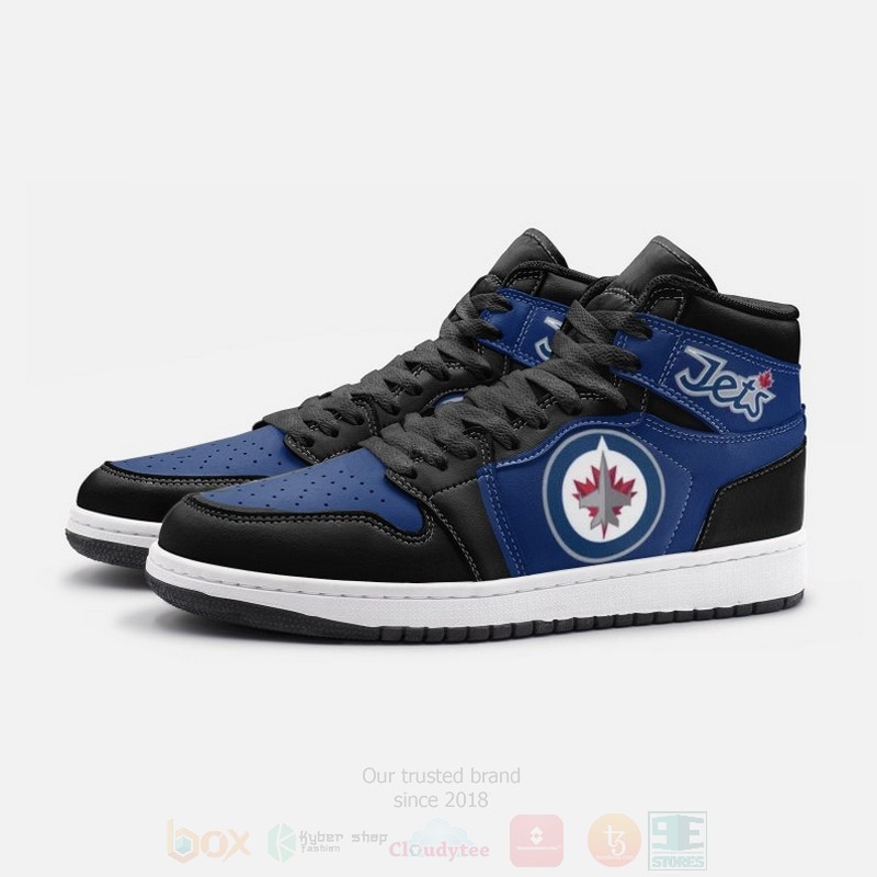 NHL Winnipeg Jets Blue Air Jordan 1 High Sneakers