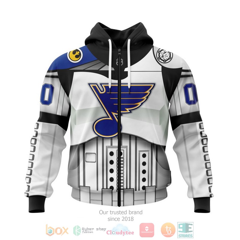 NHL St. Louis Blues Camo Custom Name Number Star Wars Zip Up Hoodie NHL St. Louis Blues Camo Custom Name Number Star Wars Zip Up Hoodie