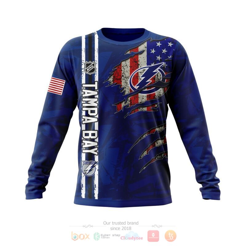 NHL Tampa Bay Lightning Custom Name Number United State Flag Sweatshirt