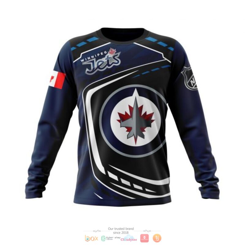 NHL Winnipeg Jets Black Blue Sweatshirt NHL Winnipeg Jets Black Blue Sweatshirt