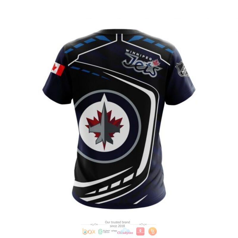 NHL Winnipeg Jets Black Blue T-Shirt NHL Winnipeg Jets Black Blue T-Shirt