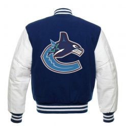 Alternative view of NHL Vancouver Canucks Blue Baseball Jacket