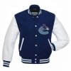 NHL Vancouver Canucks Blue Baseball Jacket