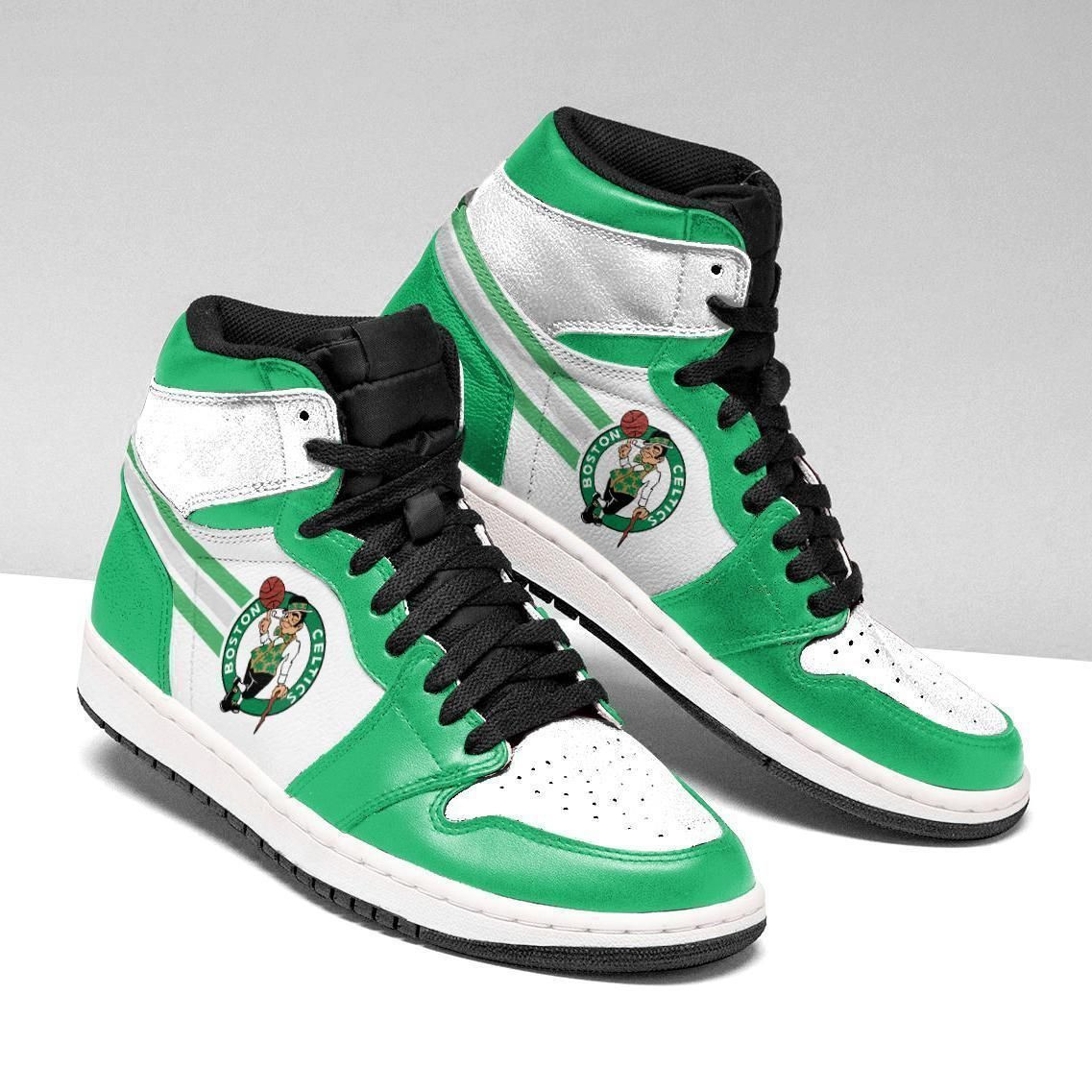 NBA Boston Celtics Green White Air Jordan 1 High Sneakers