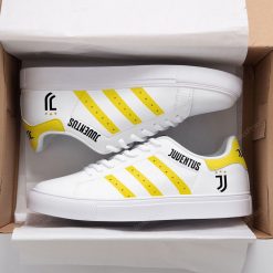 Juventus FC White Yellow Pattern Stan Smith Shoes