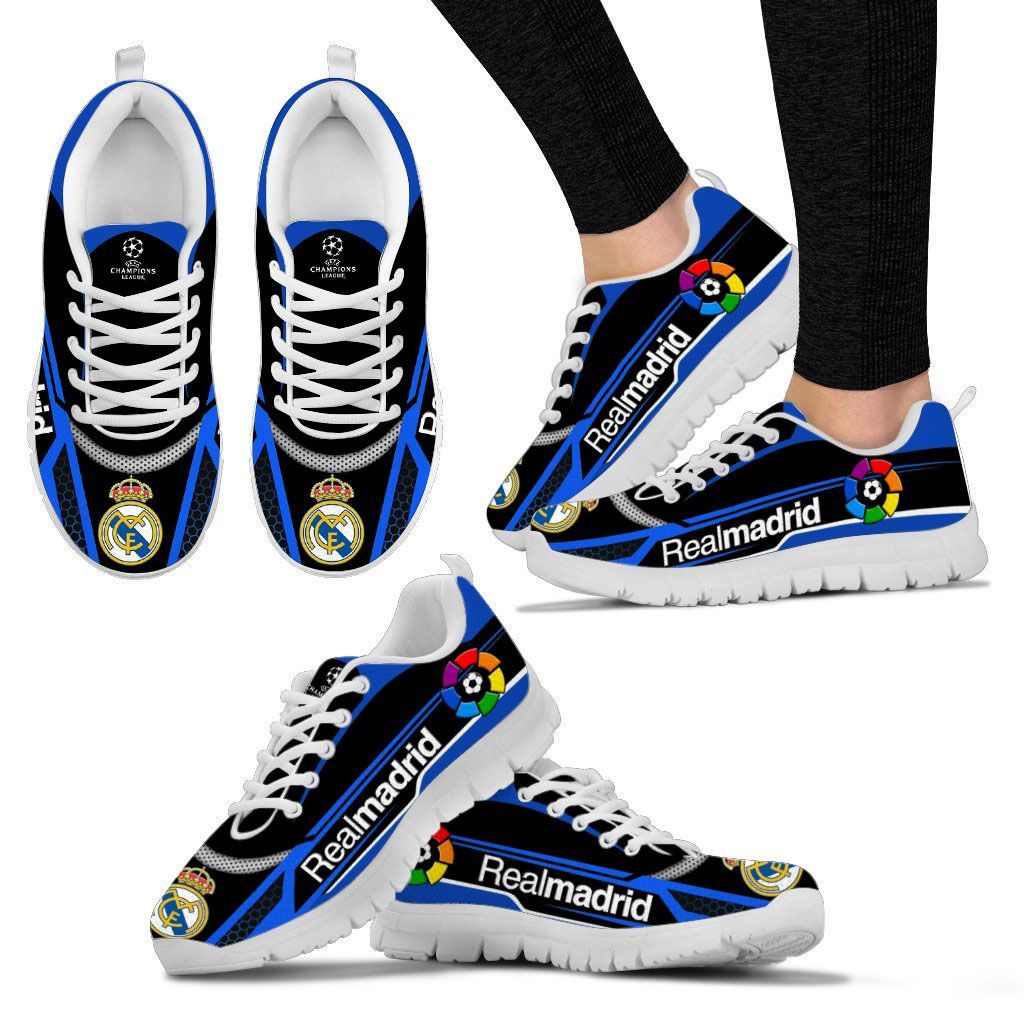 Real Madrid Black Blue Running Shoes