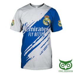 Real Madrid Hawaiian Style Blue White T-Shirt
