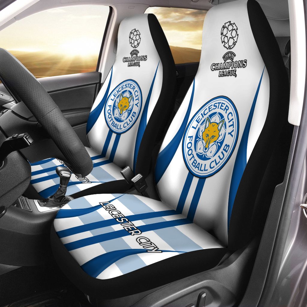 Leicester City FC White Champion League Car Seat Covers