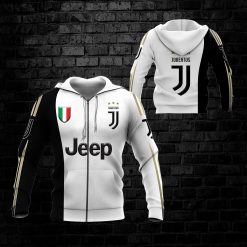 Juventus FC Jeep White Black Zip Up Hoodie