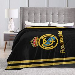 Real Madrid Black Yellow Fleece Blanket