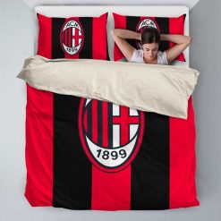 Alternative view of AC Milan Red Black Bedding Set