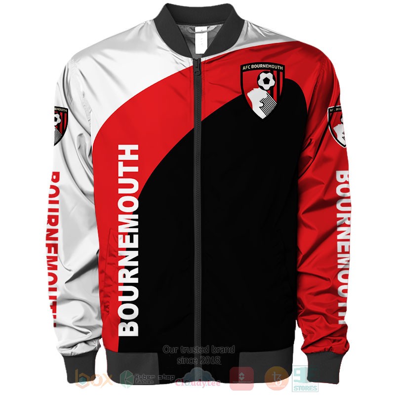 AFC Bournemouth White Red Bomber Jacket AFC Bournemouth White Red Bomber Jacket