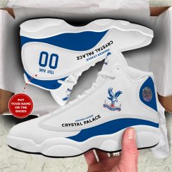 Crystal Palace FC Custom Name White Air Jordan 1 High Sneakers