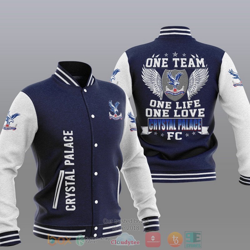 Crystal Palace FC Dark Blue One Team Baseball Jacket Crystal Palace FC Dark Blue One Team Baseball Jacket