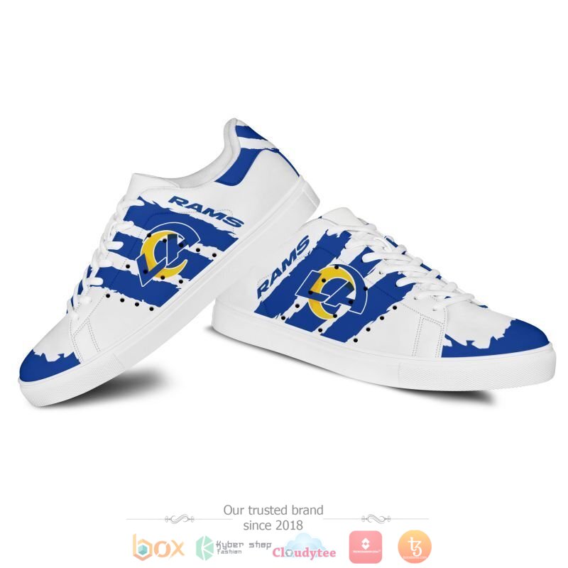 NFL Los Angeles Rams White Blue Stan Smith Shoes V3