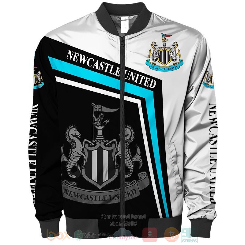 Newcastle United FC Black White Bomber Jacket V3