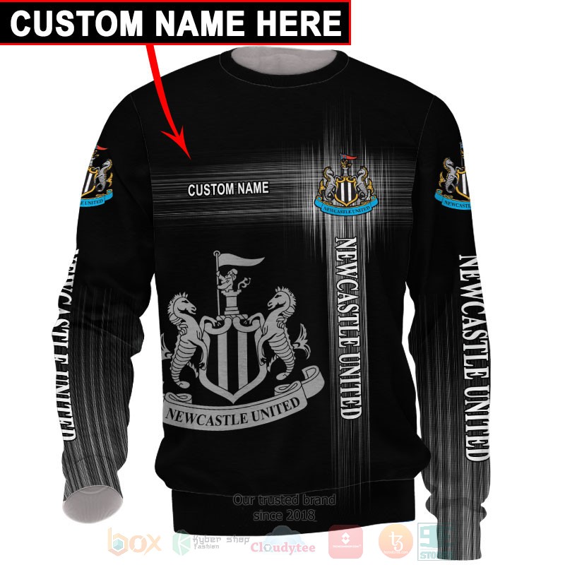 Newcastle United FC Custom Name Black Sweatshirt Newcastle United FC Custom Name Black Sweatshirt