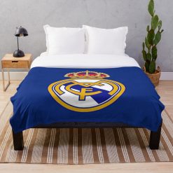 Real Madrid Blue Logo Fleece Blanket