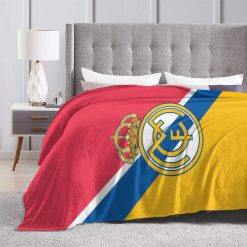 Real Madrid Red Yellow Blue Fleece Blanket