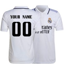 Real Madrid Custom Name Number Home White Polo Shirt