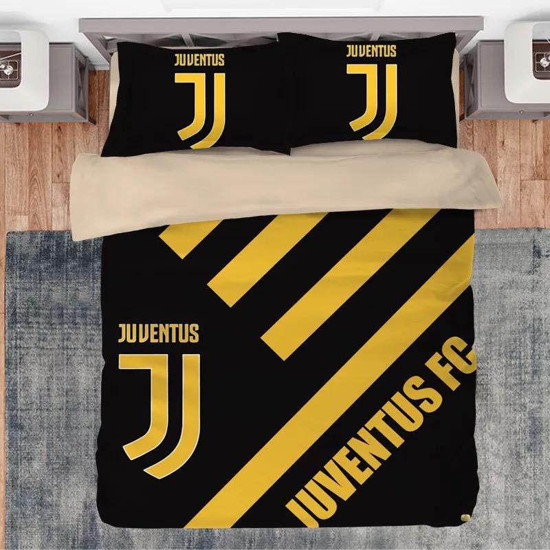 Juventus FC Black Yellow Pattern Bedding Set Juventus FC Black Yellow Pattern Bedding Set