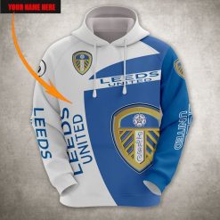 Leeds United Blue White Pullover Hoodie