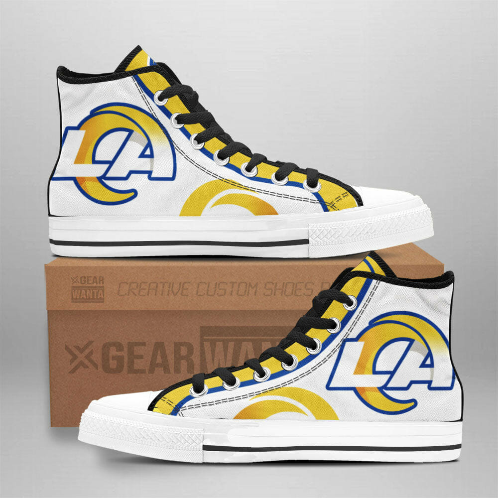 NFL Los Angeles Rams White High Top Shoes NFL Los Angeles Rams White High Top Shoes