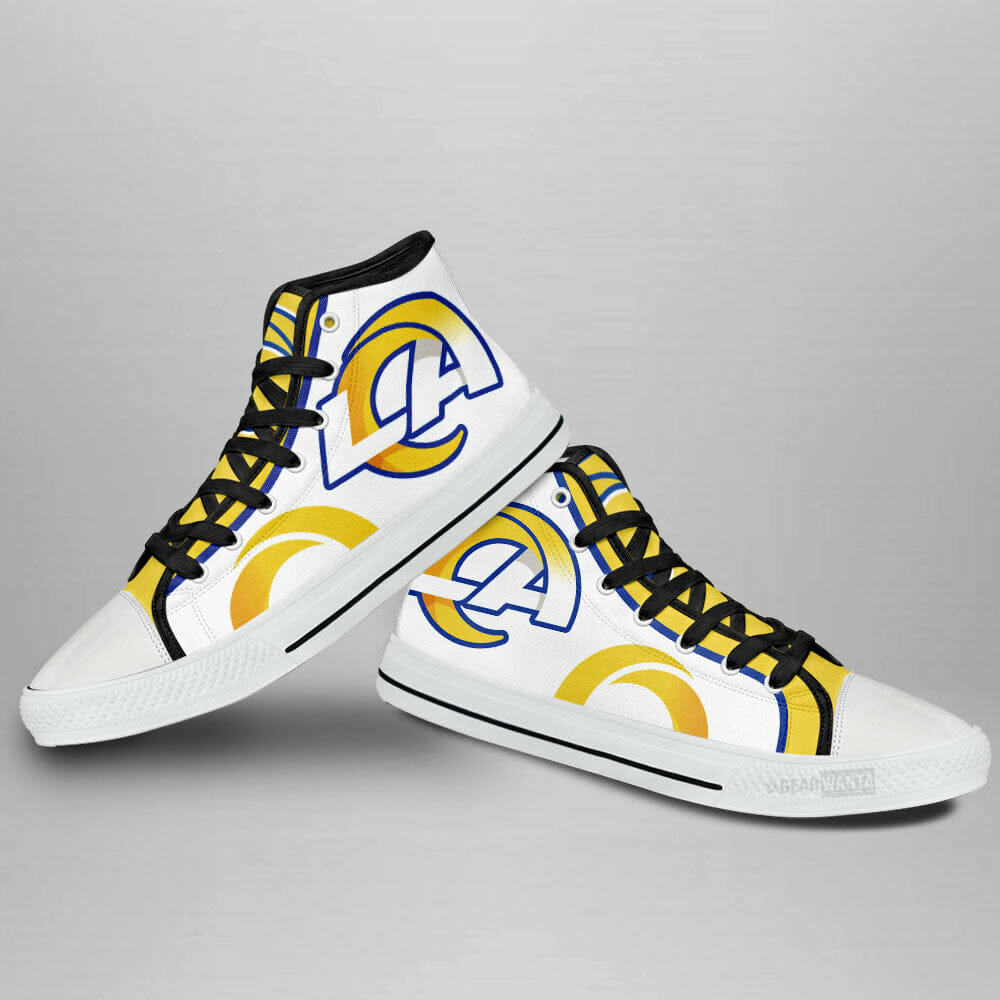 NFL Los Angeles Rams White High Top Shoes NFL Los Angeles Rams White High Top Shoes